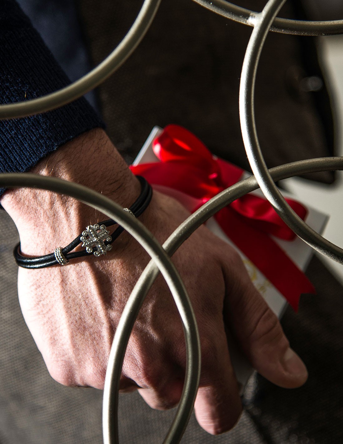 Brown Excalibur cross bracelet